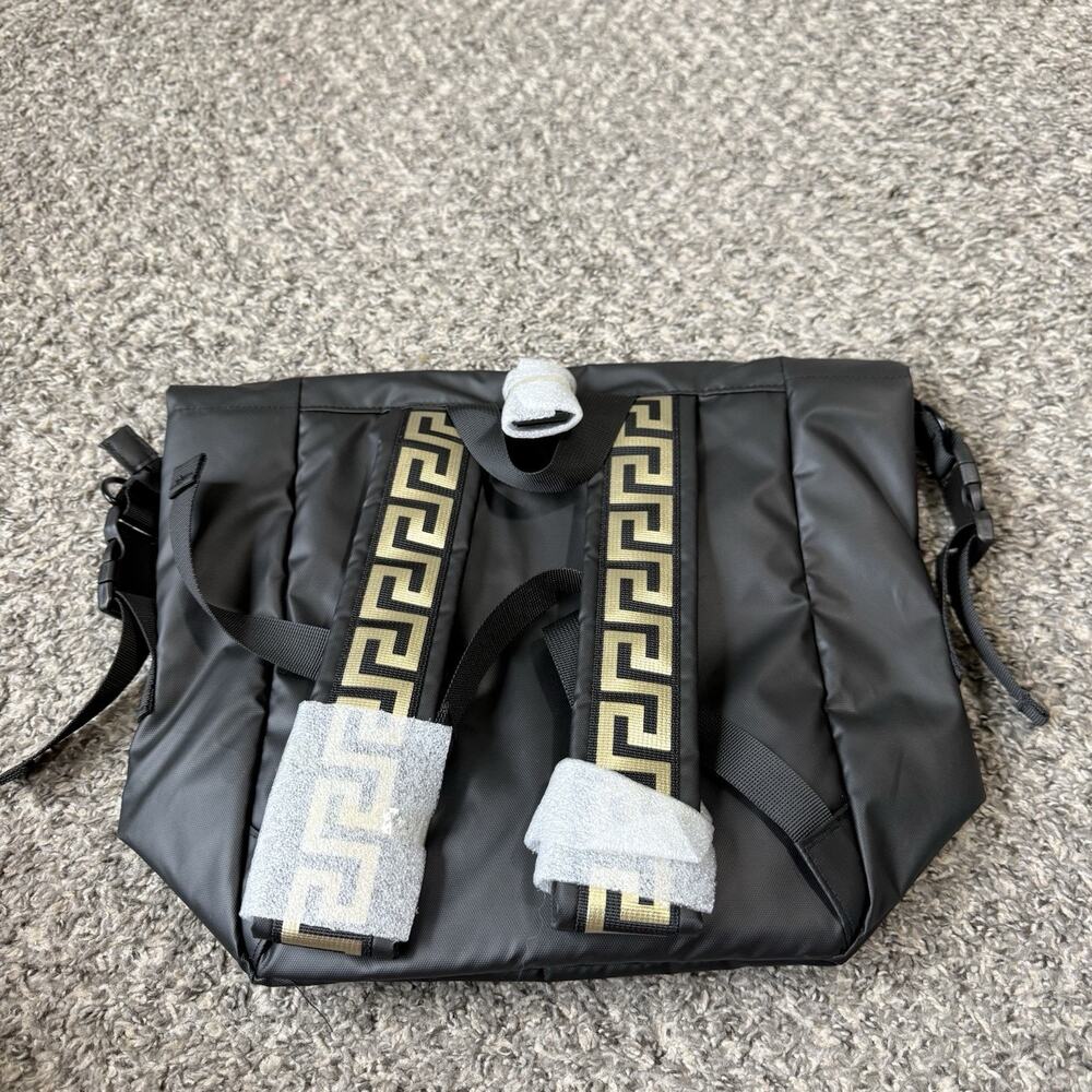 Versace Parfums Rider Black Gold Backpack Shoulder Bag Travel Gym Work Commute - Picture 3 of 5